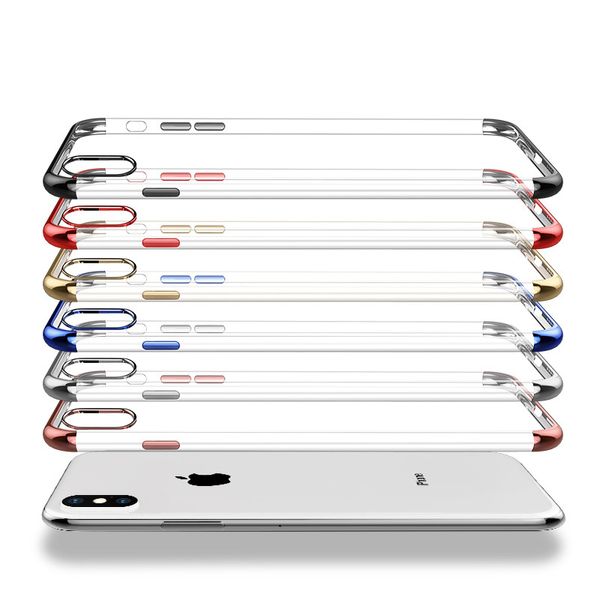Für iphone 7 case einfache dreistufige tpu überzug abdeckung für iphone 8 plus case transparent silikon schutzhülle
