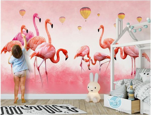 

3d room wallpaper on a wall custom p mural hand drawn flamingo feathers home decor living room 3d wall murals wallpaper for walls 3 d