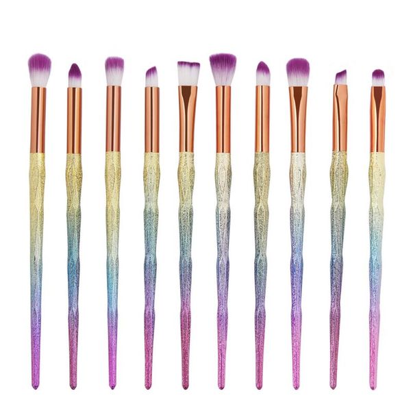 MAANGE 10-teiliges Make-up-Pinsel-Set mit Meerjungfrau-Strasssteinen, professionelles Make-up-Pinsel-Werkzeug für Puder, Foundation, Augen, Lippen, Concealer-Pinsel-Set