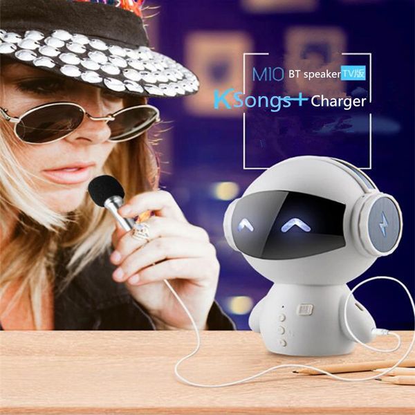 Best-Bestelling Robot SmartBluetooth Speaker com BT CSR 3 0 mais BASS Music Chamadas Handsfree TF MP3 AUX e Função Banco de Energia 5 pcs Lot