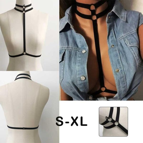 

woweile # 4001 alluring women bra elastic cage bra strappy hollow out bustier, Black;white