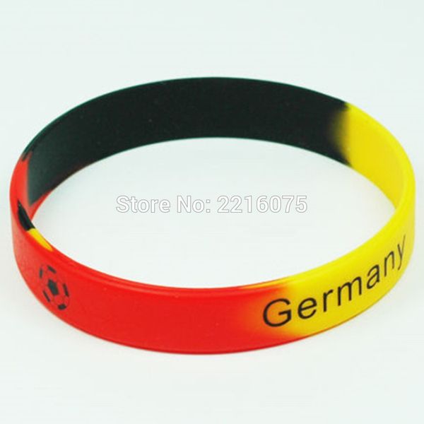 

300pcs black logo flag world cup germany wristband silicone bracelets by dhl express, White