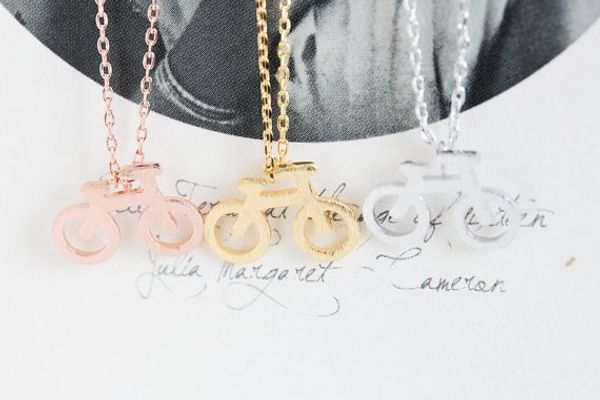 

2018 fashion gold silver plated cute bicycle necklace pendant necklace for women gift wholesale