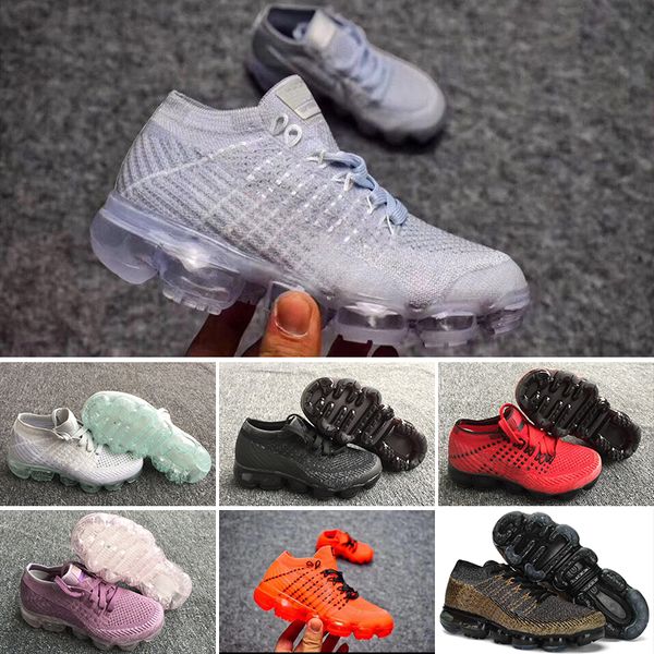 

Nike air max voparmax 2018 Детская обувь Skate Мальчики и девочки детская обувь 6 цветов Детская обувь Kid Sneakers Eur SIZE 28-35