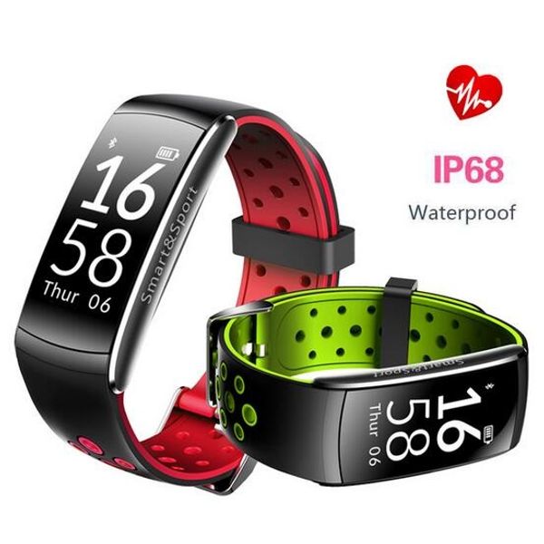 Q8 Açık Akıllı Bilezik Kalp Hızı Monitörü Spor Izci Akıllı Bant İzle Çalar Saat ile Facebook twitter hatırlatma smartband bileklik