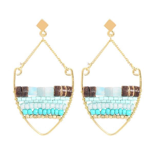 

korean version popular fashion creative geometric earrings water shape beads personality small fresh and sweet earrings women girls jewelry