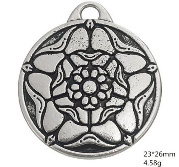 

2021 tibetan silver plated rose pendant charm alloy british royal jewelry fit necklace, Bronze;silver