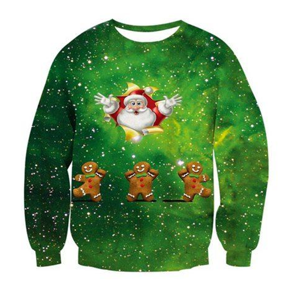 

new fashion santa claussweatshirt hoodies men women 3d print style streetwear sleeve clothing b73, Black