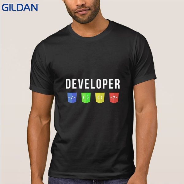 

developer web tshirt designs unique t-shirt for men basic solid new camisa awesome men t shirt 100% cotton anti-wrinkle, White;black