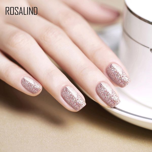 

1 bottle uv gel polish nail art lacquer diamond nail gel glitter led uv manicure shiny sequins soak off polish, Red;pink