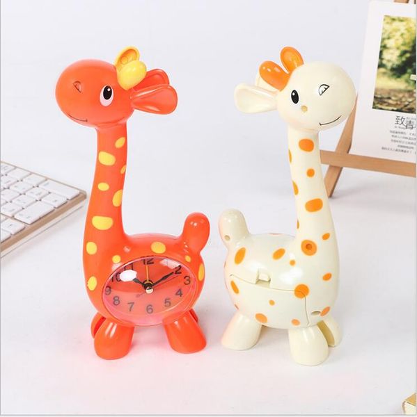 

color adorable giraffe alarm clock child student wake up watch cartoon clock deskbedroom decoration