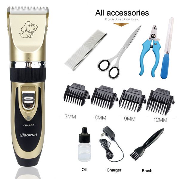 

professional pet cat dog hair trimmer dog grooming kit rechargeable electrical clipper shaver pet fur nail accessories