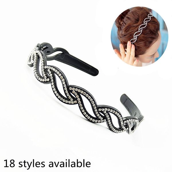 

korea rhinestone black beautiful headband for girls crystal hair accessories hair band bow h hairband for women