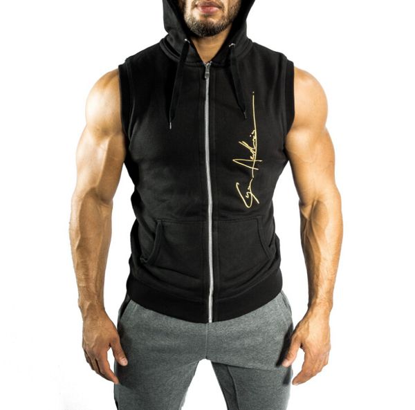

Men Athletic Vest Top Body Shaper Sleeveless Hooded Casual Tee Gym Male Basic Wear
