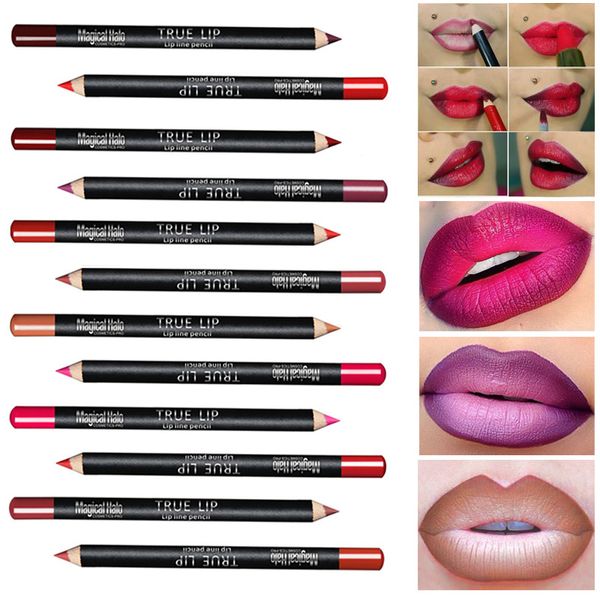 

magical halo brand professional lips contouring makeup long lasting lipliner pencil waterproof 12pcs matte lip liner set