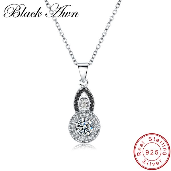 

black awn] genuine 925 sterling silver necklace for women jewelry trendy gourd necklaces pendants female bijoux p058