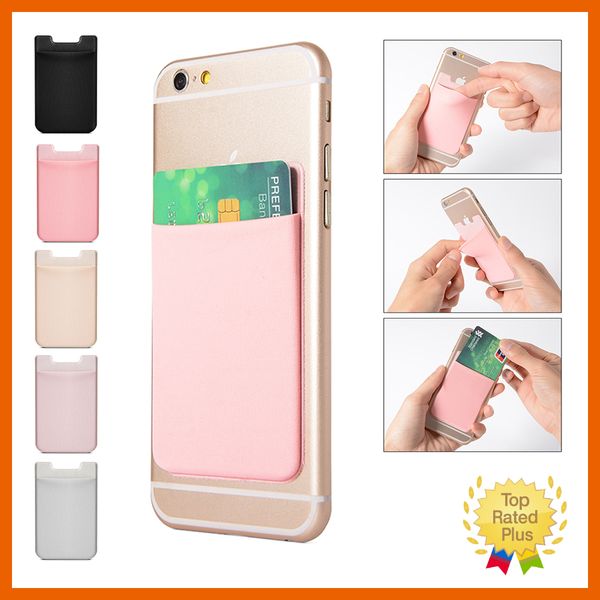 

lycra mobile phone wallet credit id card holder pocket adhesive sticker for iphone 5 6 6s 7 plus samsung