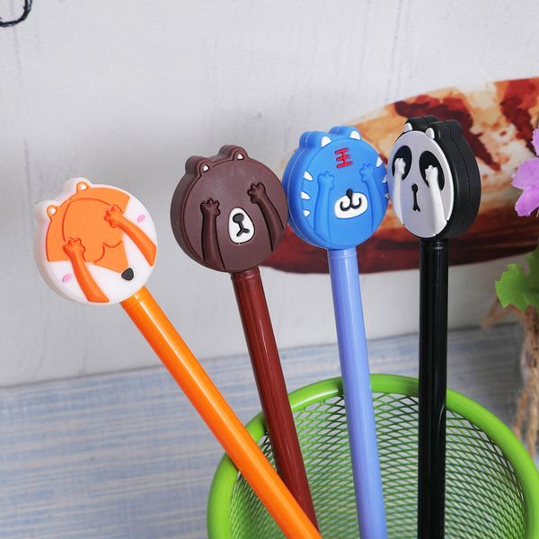 

0.38mm cute kawaii panda plastic gel pen cartoon bear pens for kids gift korean stationery student gifts awards ship