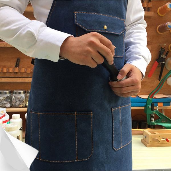 

eco friendly aprons bib denim pocket cowboy aprons woman men cafe painting chef barber kitchen restaurant cooking pinafores