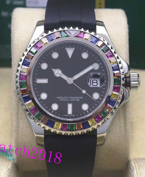 

luxury watch rainbow diamond 18k white gold 116695sats new in box automatic fashion brand men's watch wristwatch