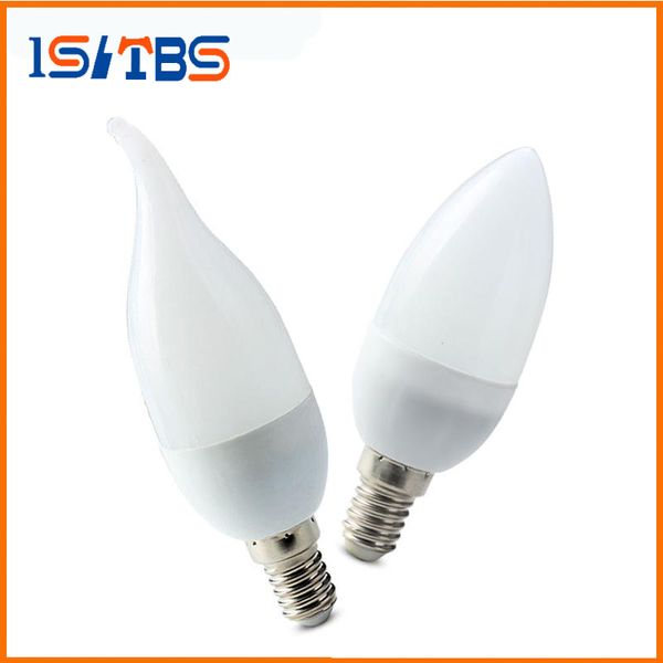 Led kerze glühbirne lampe E14 E27 B22 2835 SMD Warm/Kühles Weiß Led-strahler Kronleuchter led kunststoff shell für Home Dekoration