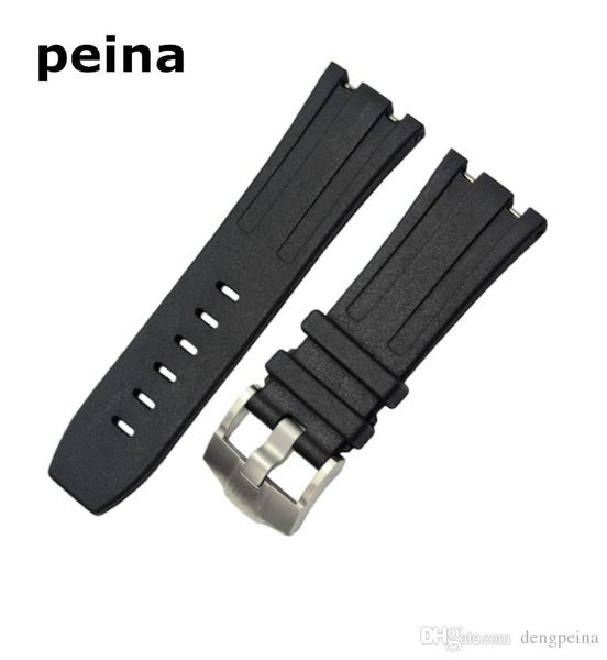 

Бесплатная доставка 28/29 мм новый высокого качества из нержавеющей стали серебро/черный/розовое золото пряжка черный дайвинг силиконовая резина ремешок ремешок для A-P
