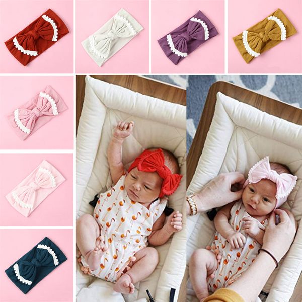 

pompom bow favorite baby headbands - baby headband for newborn headbands and baby girls headbands, Silver