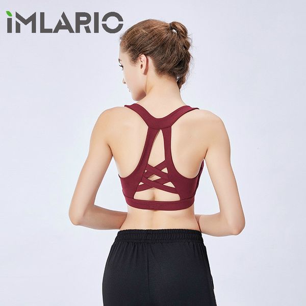 

imlario women criss cross fitness sports bra high impact yoga crop tank shockproof push up gym running brassiere, White;black