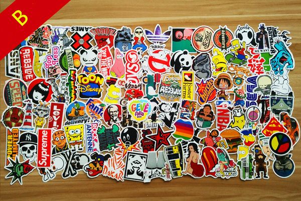 

popular sale 100pcs / pack new car stickers skateboard guitar travel case bicycle motorcycle sticker car decal individuality fashion sticker