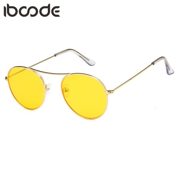 

iboode vintage outdoor sunglasses shades women men mirror round metal frame sun glasses retro optional eyewear oculos gafas, White;black