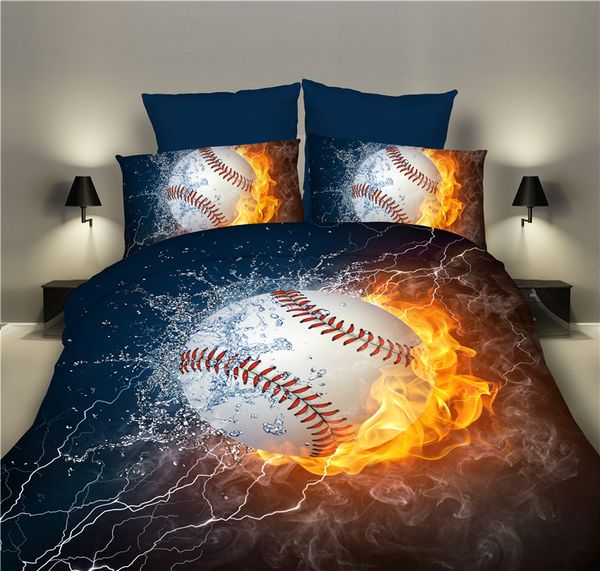 Baseball Printed Bedding Sets Duvet Cover Set Bed Set Twin Double