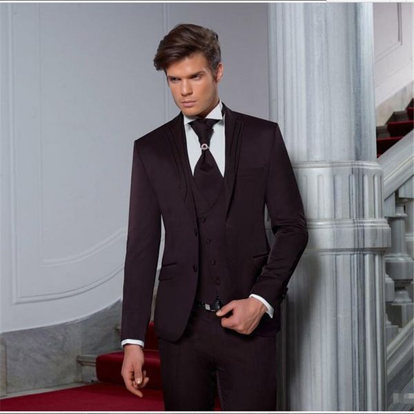

2018 latest purple men suit for wedding 3pieces(jacket+pants+vest+tie) custom made prom groom men suits tuxedo terno masculino, White;black