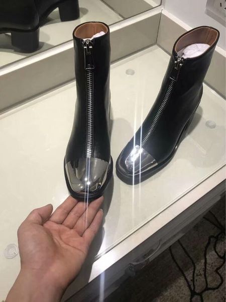 

35-40women boots genuine leather flat martin ankle boots womens motorcycle boots autumn shoes women winter patent leather botas, Black