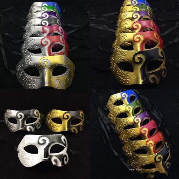 

blue patchwork half face mask halloween masquerade masks venetian dance party mask for men snd women masks