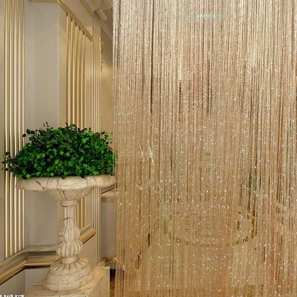 

Shiny Tassel Curtain Crystal Tassel Silk String Curtain Window Door Divider Sheer Curtains Valance Home Decoration #ET