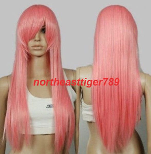

new fashion long pink straight cosplay women's hair wigs, Black;brown