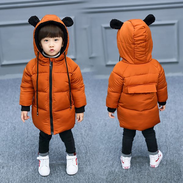 

children down & parkas 2-7t winter kids outerwear boys casual warm hooded jacket for boys solid warm coats, Blue;gray