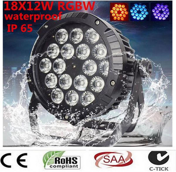 

18x12 w ip65 impermeable luce led par rgbw 4in1 led par dmx512 control equipo profe ional de la etapa dj di co luce