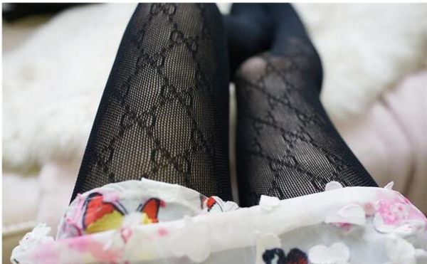 

European And American black Lace Hollow Out Pantyhose Sexy Mesh tights hosierys Hot Sale G F gc bb Letter Long Leggings Socks Hosiery