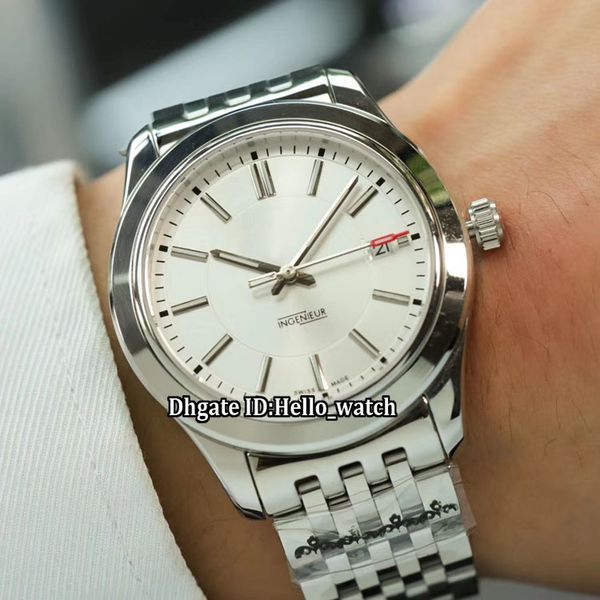 

дешевые новая дата ingenieur family белый циферблат япония miyota 8215 автоматические мужские часы сапфировое стекло нержавеющей стали ремеш, Slivery;brown