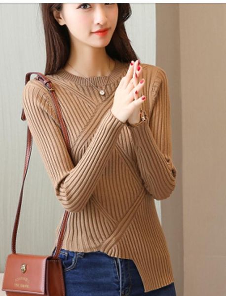 

2018 spring korean version of the new type of knitted sweater, White;black