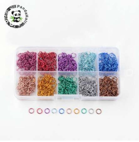 

aluminum wire open jump rings, mixed color, 6x0.8mm; about 1000pcs/box, Silver