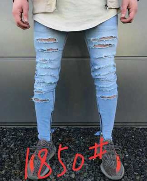 

Autumn and winter new european and american high treet jean men 039 motorcycle pant wai t pocket denim zipper feet pant harem pant