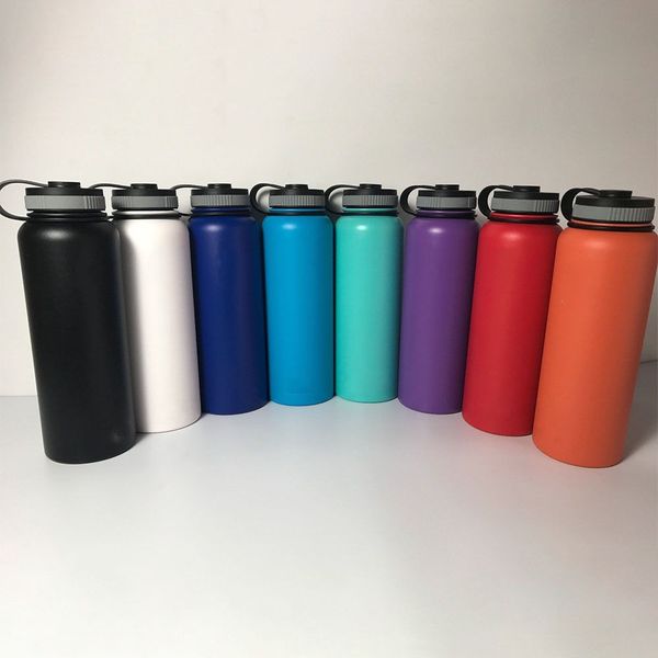 

18oz 32oz 40oz vacuum water bottle insulated 304 stainless steel double wall wide mouth big capacity travel outdoor thermos