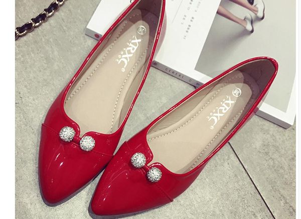 

send 2018 autumn new style korean pointed end flat bottom women's shoes, Black