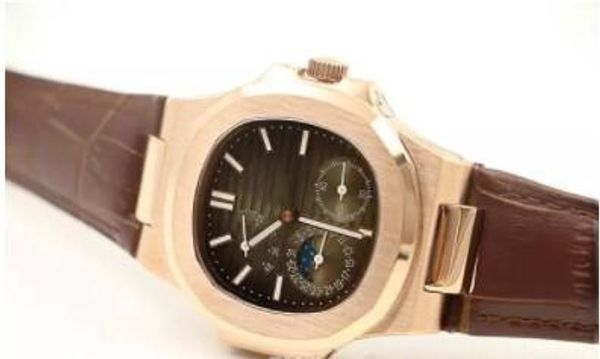 

Seller luxury brand aaa brand watch new arrival nautilu automatic mechanical coffee dial leather band tran parent back watch