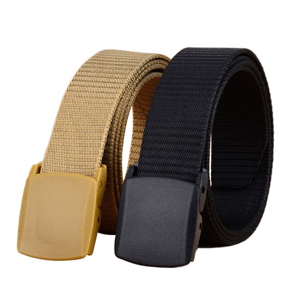 

10pcs / lot singyou canvas belt for men outdoor casual quick-dry nylon waist strap plastic buckle belt ceinture, Black;brown