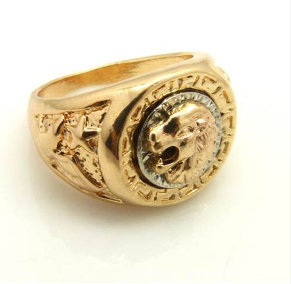 

mens ring hip hop lion patterned stainless steel classic mens jewelry, Silver