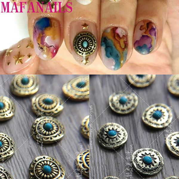 

japanese style metallic bronze nail art studs charms 3d sticker nail charm polish design art decoration supplies, Silver;gold