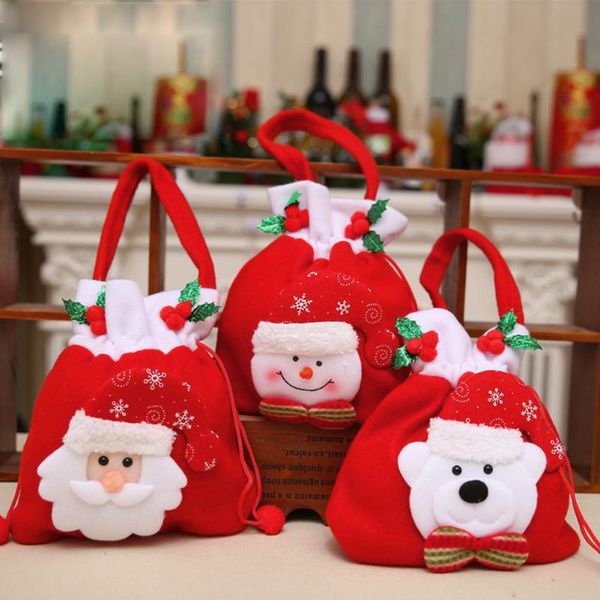 

christmas gift bag candy bag xmas decoration santa claus snowman candy wine bottle bags home party event supplies christmas style bags